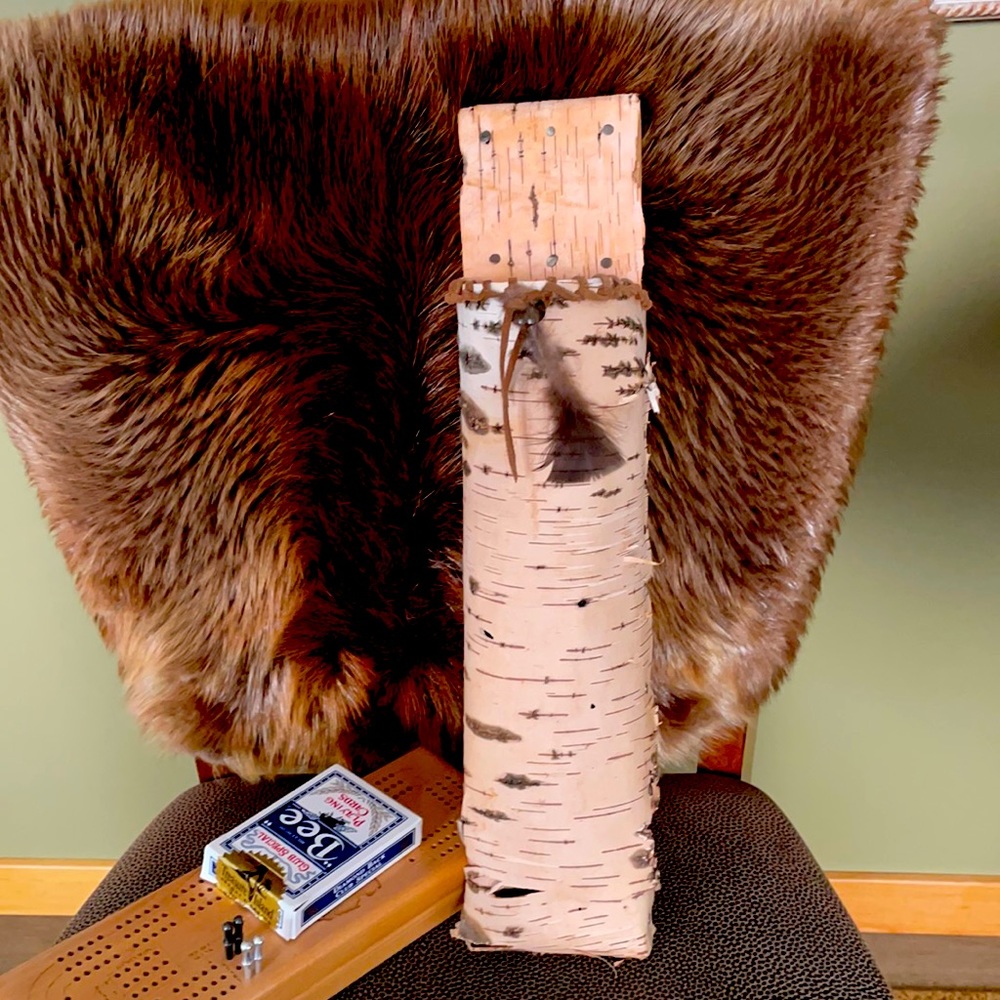 Handmade birch bark basket